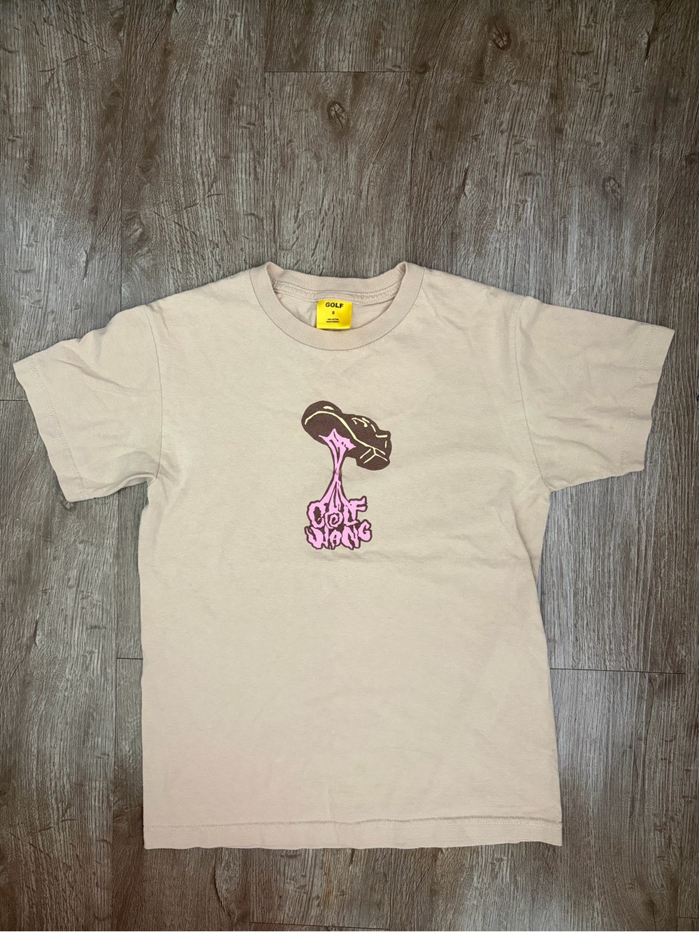 Golf Wang Tyler The Creator Mushroom Graphic Tee Tan Size Small
